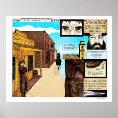 BIG Cowboy comic old western style Posters by grandhelm