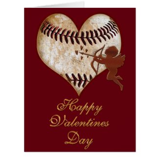 BIG Customizable Vintage Baseball Valentine Cards