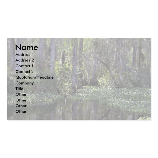 Big Cypress Preserve, Florida Business Card Templates (front side)