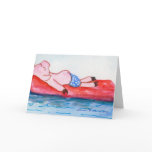 Big Daddy Pig Floating on Raft Card
