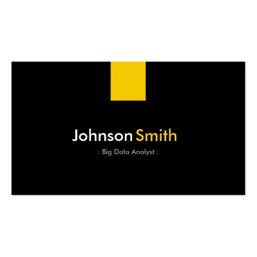 Big Data Analyst - Modern Amber Yellow Business Card (front side)