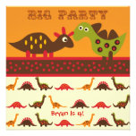 Big Dino Rock Party Birthday Invitations