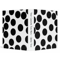 Big Dots. Black and White Pattern. Binders