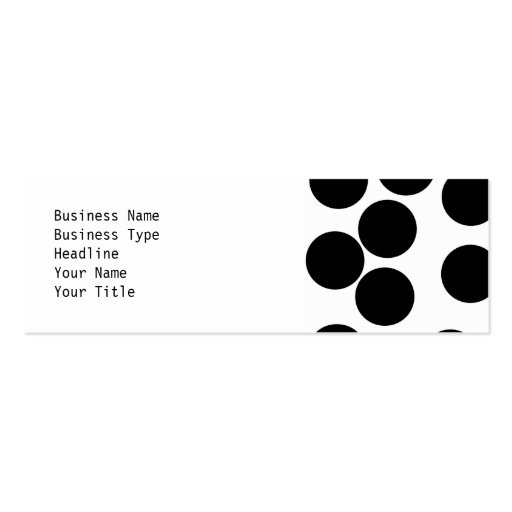 Big Dots. Black and White Pattern. Business Card Template (front side)