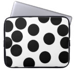 Big Dots. Black and White Pattern. Laptop Sleeve
