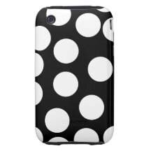 Big Dots in Black and White. Tough iPhone 3 Case