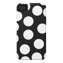 Big Dots in Black and White. iPhone 4 Case