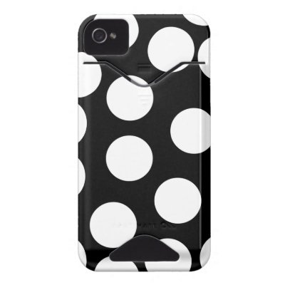 Big Dots in Black and White. Iphone 4 Id Cases by Graphics_By_Metarla