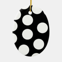 Big Dots in Black and White. Christmas Ornaments