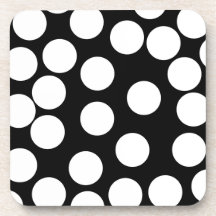 Big Dots in Black and White. Beverage Coasters