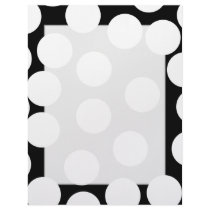 Big Dots in Black and White. Customized Letterhead