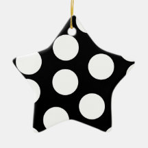 Big Dots in Black and White. Christmas Tree Ornaments