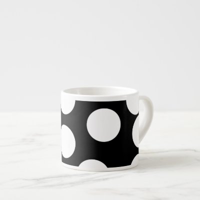Big Dots in Black and White. Espresso Mug by Graphics_By_Metarla