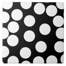 Big Dots in Black and White. Ceramic Tile