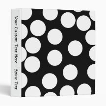 Big Dots in Black and White. Vinyl Binder