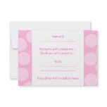 Big Dots Pattern. Pale Pink and Candy Pink. Invite