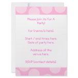Big Dots Pattern. Pale Pink and Candy Pink. Personalized Invitations