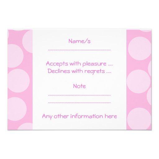 Big Dots Pattern. Pale Pink and Candy Pink. Invite