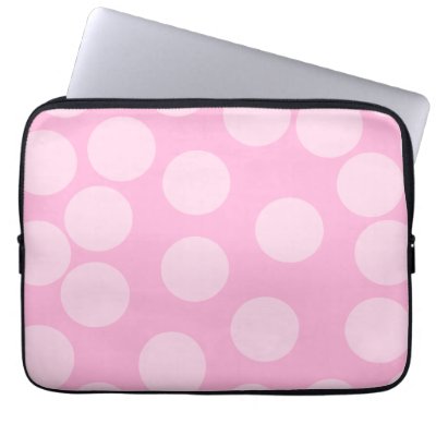 Big Dots Pattern. Pale Pink and Candy Pink. Computer Sleeves by Graphics_By_Metarla