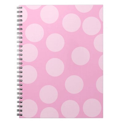 Big Dots Pattern. Pale Pink and Candy Pink. Note Book by Graphics_By_Metarla