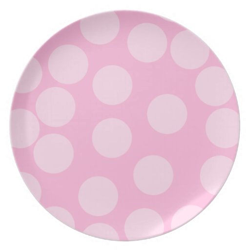 Big Dots Pattern. Pale Pink and Candy Pink. Party Plates