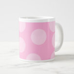 Big Dots Pattern. Pale Pink and Candy Pink. Extra Large Mugs
