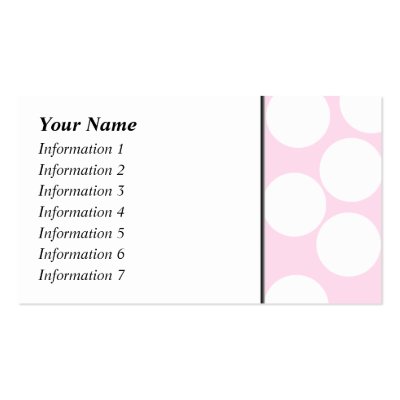 Big Dots Pattern. Pale Pink and White. Business Cards by Graphics_By_Metarla