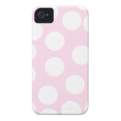 Big Dots Pattern. Pale Pink and White. Iphone 4 Case-mate Cases by Graphics_By_Metarla