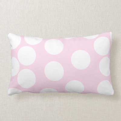 Big Dots Pattern. Pale Pink and White. Pillows by Graphics_By_Metarla