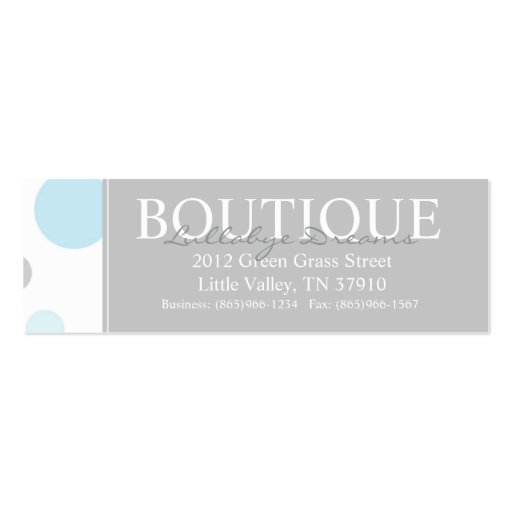 Big Dots Skinny Business Card BLGY (back side)