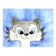 Big Eared Cat Postcard