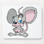big eared cute grey mouse mouse pads