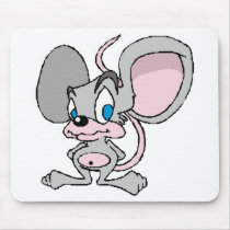 big eared cute grey mouse mouse pads