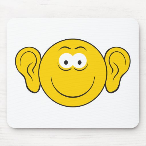 Big Ears Smiley Face Mouse Mat
