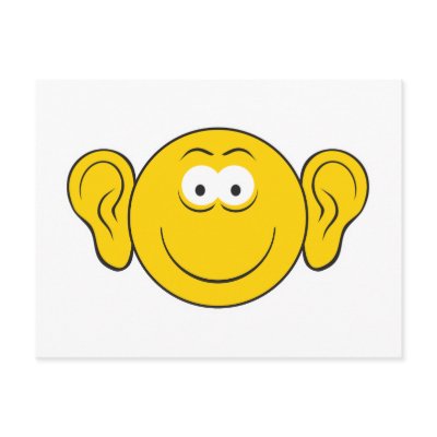 Big Ears Smiley Face Postcard by doonidesigns
