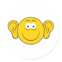 Big Ears Smiley Face stickers by doonidesigns Big Ears Smiley Face stickers