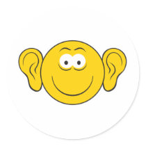 Big Ears Smiley Face stickers