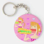 big eater girl keychains