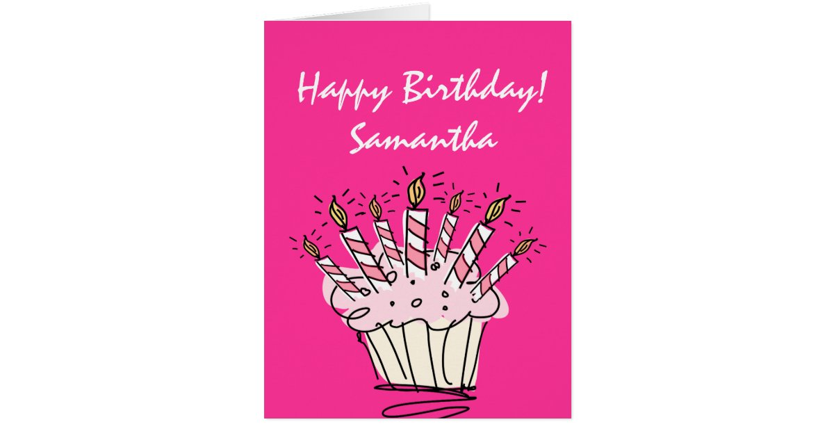 Big extra large Birthday card for women with name Zazzle