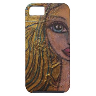 Big Eye Art IPhone Case Whimsical Folk Art Gold iPhone 5 Case