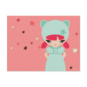 big eye girl postcards
