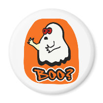 Big-Eyed Cute Ghost With "Boo?" & Background magnets by birdy27 Big-Eyed Cute Ghost With "Boo?" & Background magnets