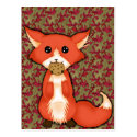 Big Eyed Fox Eating A Cookie Postcard