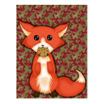 Big Eyed Fox Eating A Cookie Postcard