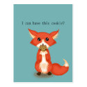 Big Eyed Fox Eating A Cookie Postcard