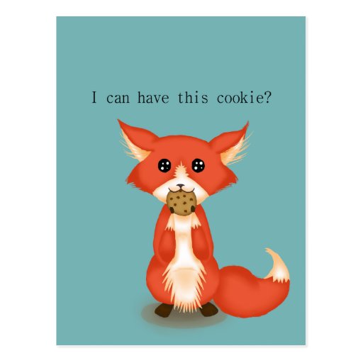 Big Eyed Fox Eating A Cookie Postcard