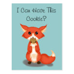 Big Eyed Fox Eating A Cookie Postcards