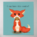 Big Eyed Fox Eating A Cookie Posters