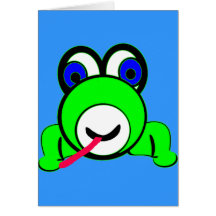 Big Eyed Green Frog Greeting Cards