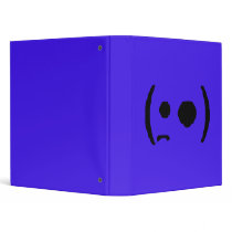 (•̪●) big eyed poked lip emote face 3 ring binder